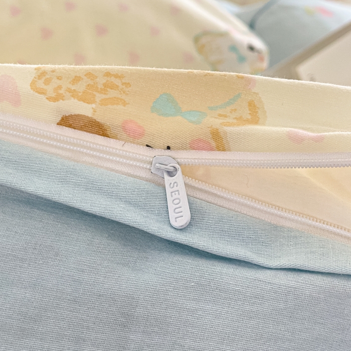 91家纺网 家纺一手货源 找家纺 首尔家纺 2026新款全棉纯棉小清新四件套 芋泥小狗