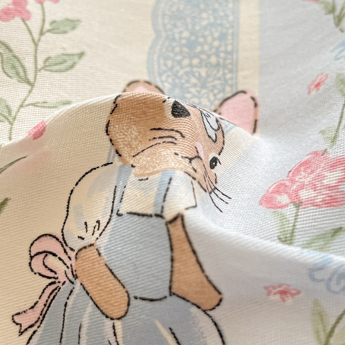 91家纺网 家纺一手货源 找家纺 首尔家纺 2026新款全棉纯棉小清新四件套 玫瑰兔语