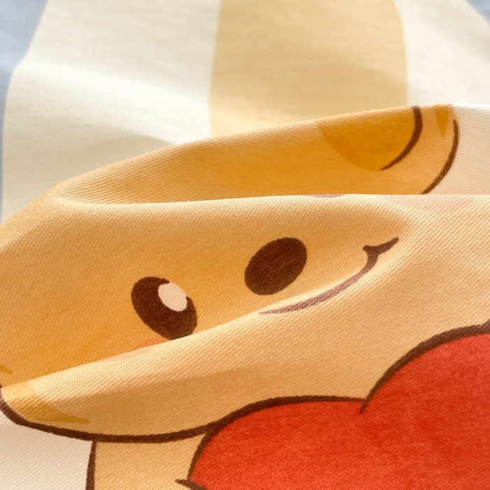 91家纺网 家纺一手货源 找家纺 首尔家纺 2026新款全棉纯棉小清新四件套 小熊哈尼