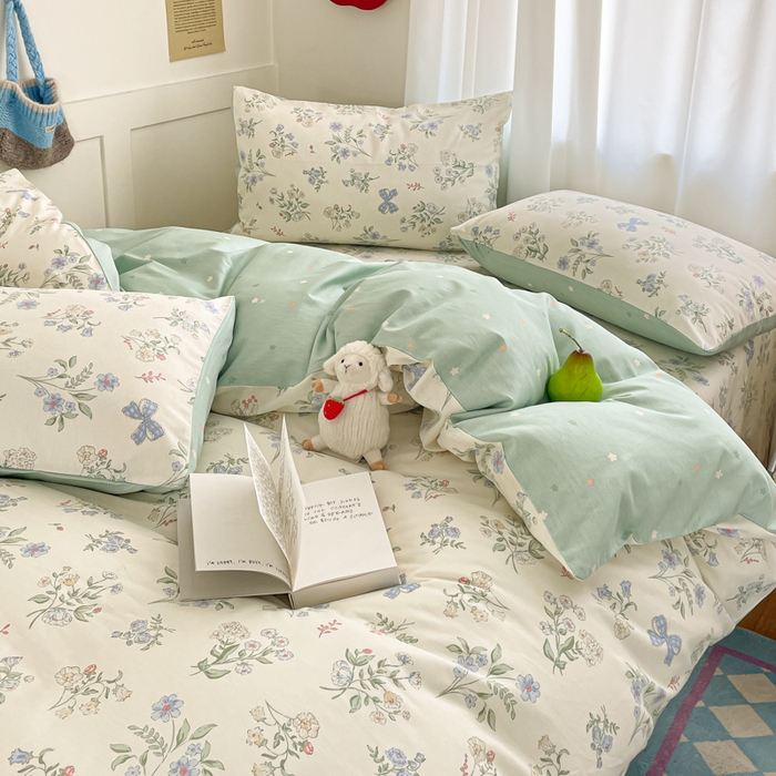 91家纺网 家纺一手货源 找家纺 首尔家纺 2026新款全棉纯棉小清新四件套 森遥