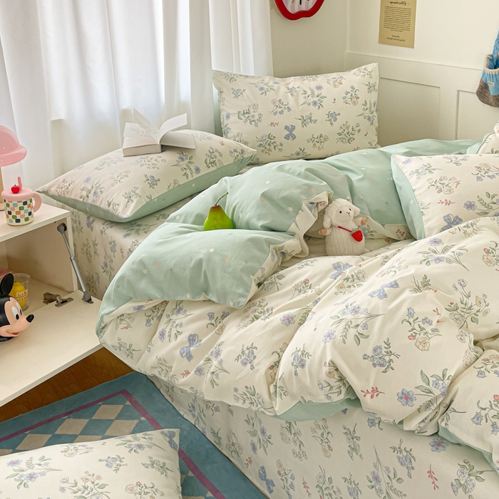 91家纺网 家纺一手货源 找家纺 首尔家纺 2026新款全棉纯棉小清新四件套 森遥