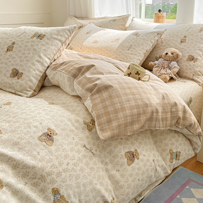 91家纺网 家纺一手货源 找家纺 首尔家纺 2026新款全棉纯棉小清新四件套 果酱电台