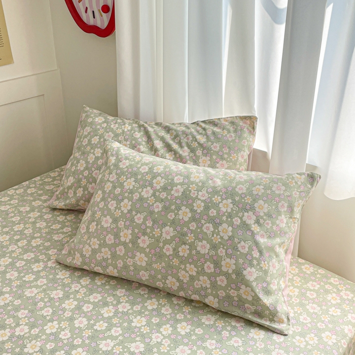 91家纺网 家纺一手货源 找家纺 首尔家纺 2026新款全棉纯棉小清新四件套 乐遥