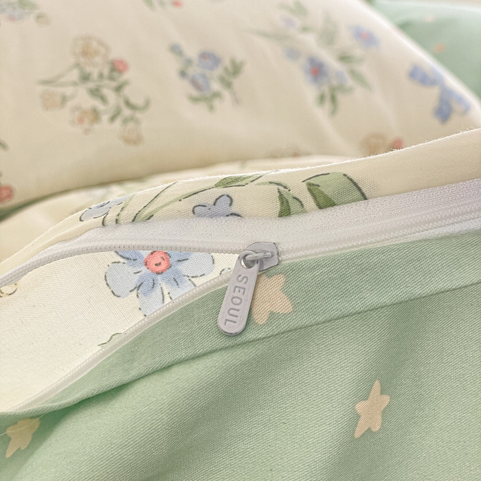 91家纺网 家纺一手货源 找家纺 首尔家纺 2026新款全棉纯棉小清新四件套 森遥