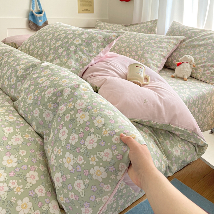 首尔家纺 2026新款全棉纯棉小清新四件套 乐遥