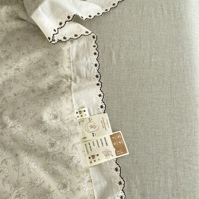 91家纺网 家纺一手货源 找家纺 慕晨 2026新款天丝莱赛尔棉麻数码印色织花边夏被四件套高级田园美式直播热款 归宁