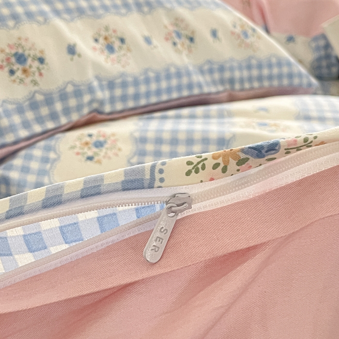 91家纺网 家纺一手货源 找家纺 首尔家纺 2026新款全棉纯棉小清新四件套 盼夏少女