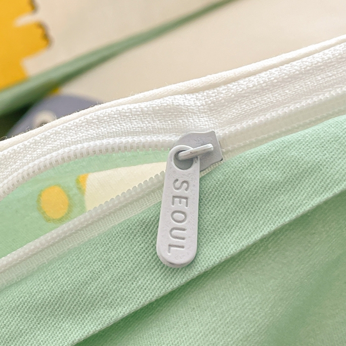 91家纺网 家纺一手货源 找家纺 首尔家纺 2026新款全棉纯棉小清新四件套 时尚恐龙