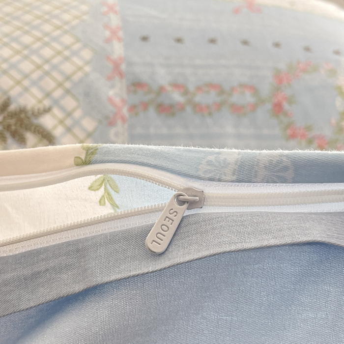 91家纺网 家纺一手货源 找家纺 首尔家纺 2026新款全棉纯棉小清新四件套 中古小花熊