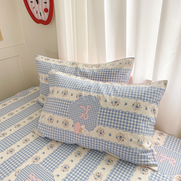 91家纺网 家纺一手货源 找家纺 首尔家纺 2026新款全棉纯棉小清新四件套 盼夏少女