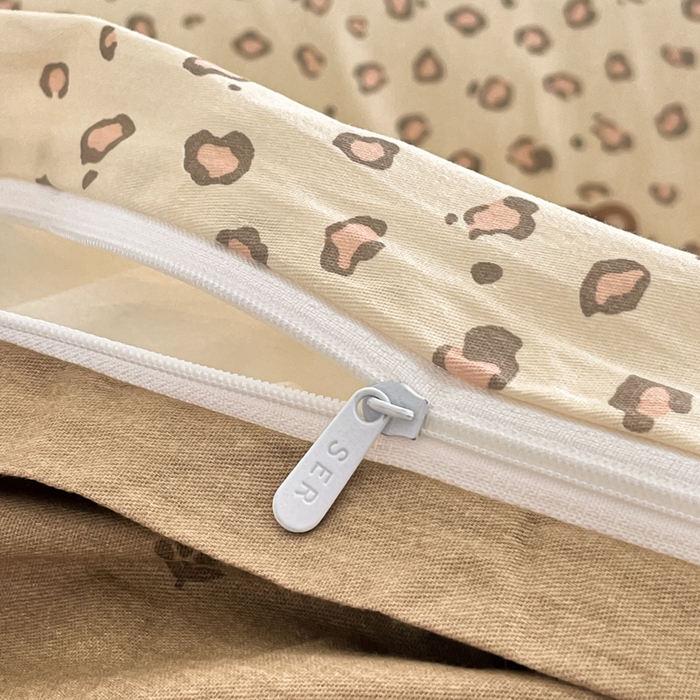 91家纺网 家纺一手货源 找家纺 首尔家纺 2026新款全棉纯棉小清新四件套 豹纹小熊