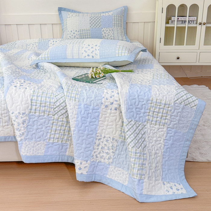 91家纺网 家纺一手货源 找家纺 （总）999家纺 2026新款四季跑量款A类云感双层纱床盖床单三件套夹棉榻榻米炕盖(提供买家秀）