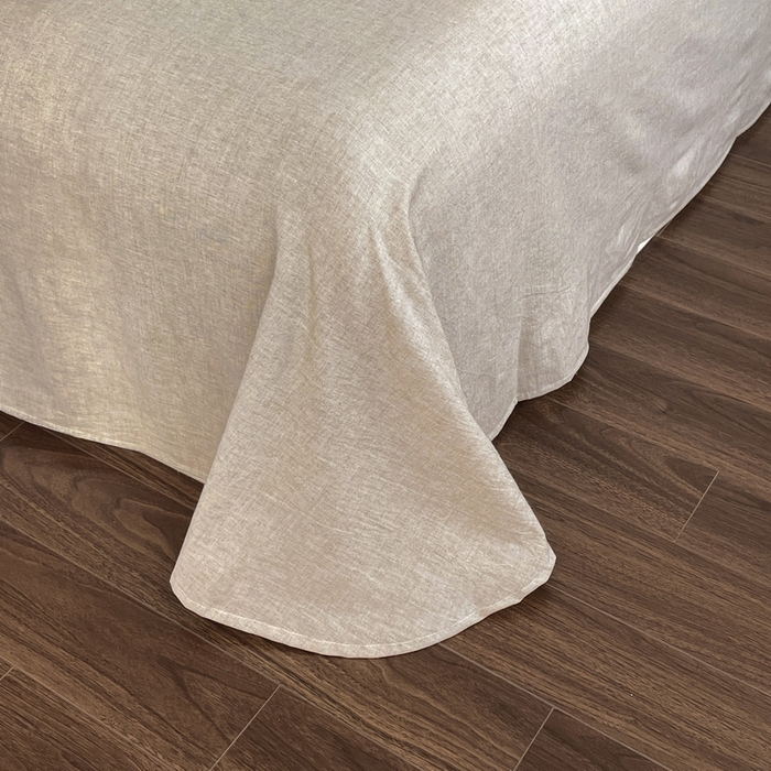 91家纺网 家纺一手货源 找家纺 慕晨 2026新款天丝莱赛尔棉麻数码印色织花边夏被四件套高级田园美式直播热款 闲纹