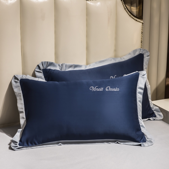 91家纺网 家纺一手货源 找家纺 绒世界 2026新款水洗真丝盛夏系列四件套单被套四件套 宾利蓝