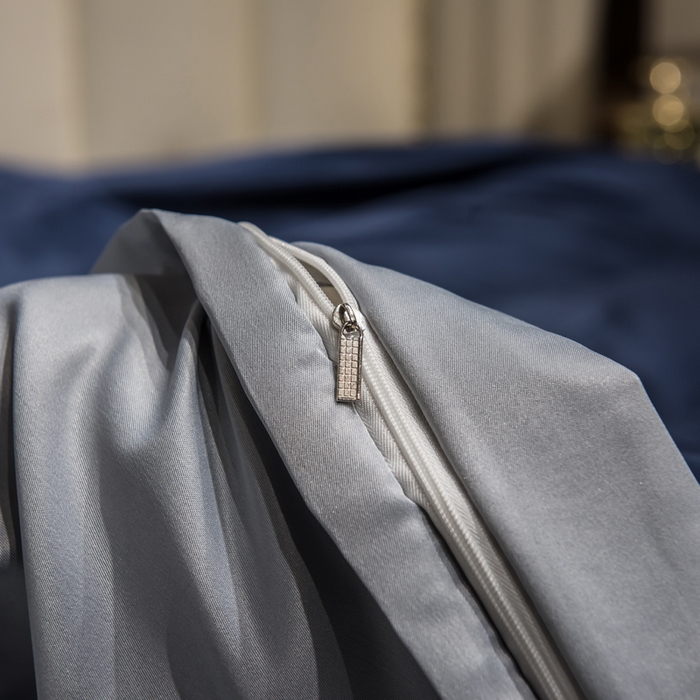 91家纺网 家纺一手货源 找家纺 绒世界 2026新款水洗真丝盛夏系列四件套单被套四件套 宾利蓝