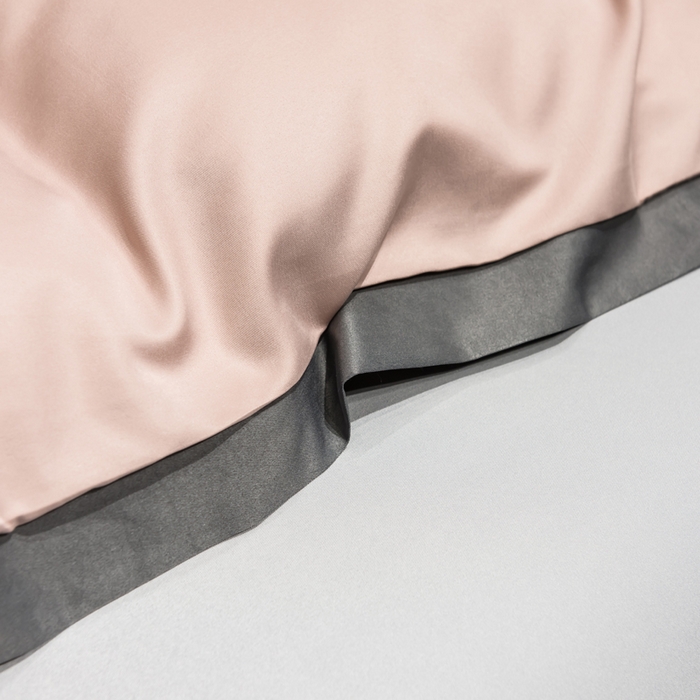 91家纺网 家纺一手货源 找家纺 绒世界 2026新款水洗真丝盛夏系列四件套单被套四件套 香槟深灰