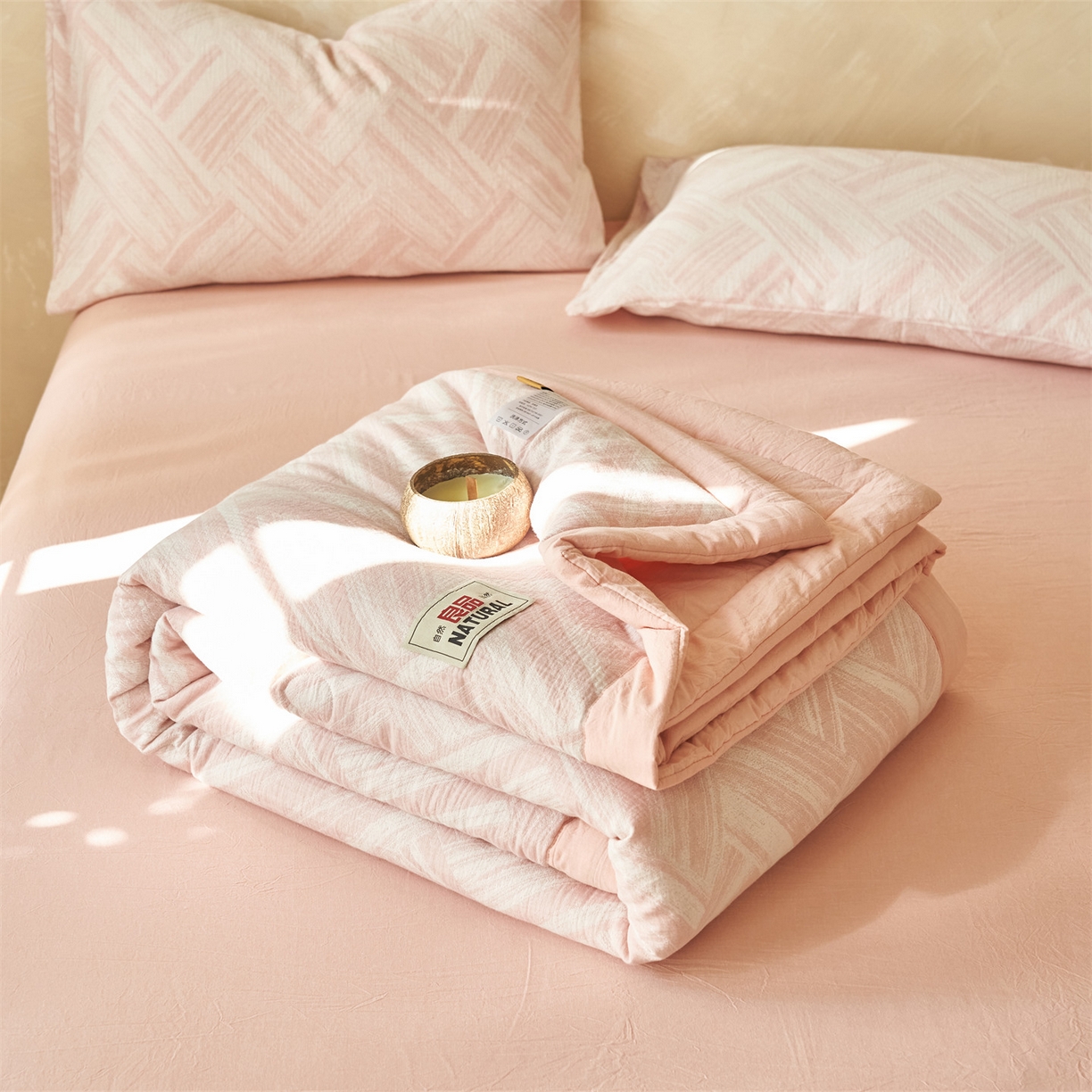 91家纺网 家纺一手货源 找家纺 （总）恬思语家纺 2026春夏新款里外全棉纯棉大提花棉花夏被--洛克系列