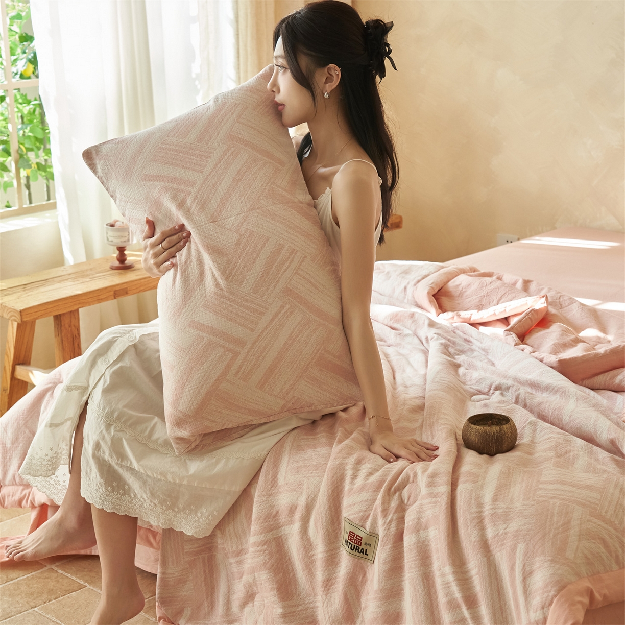 91家纺网 家纺一手货源 找家纺 （总）恬思语家纺 2026春夏新款里外全棉纯棉大提花棉花夏被--洛克系列