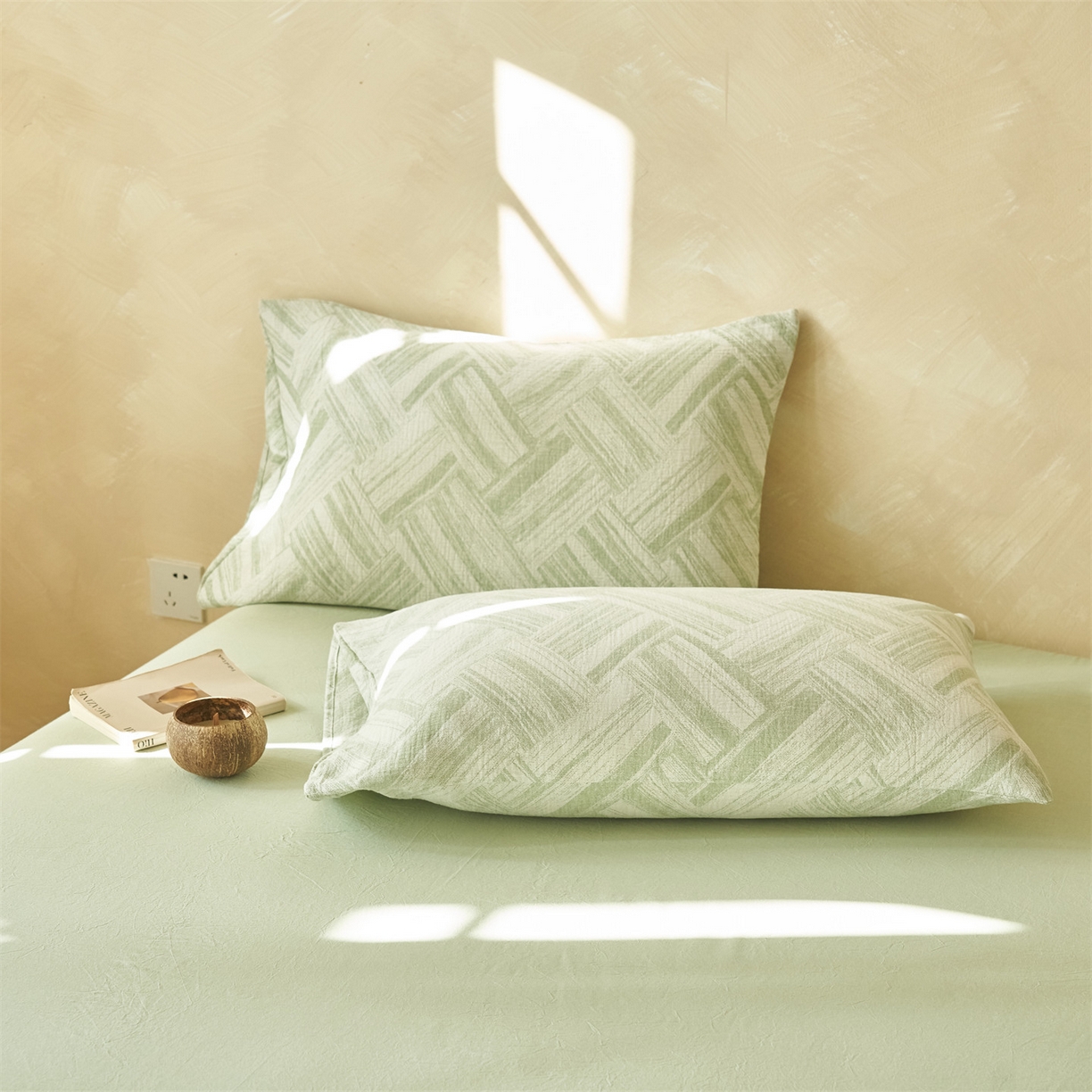 91家纺网 家纺一手货源 找家纺 恬思语家纺 2026春夏新款里外全棉纯棉大提花棉花夏被--洛克系列 洛克-绿