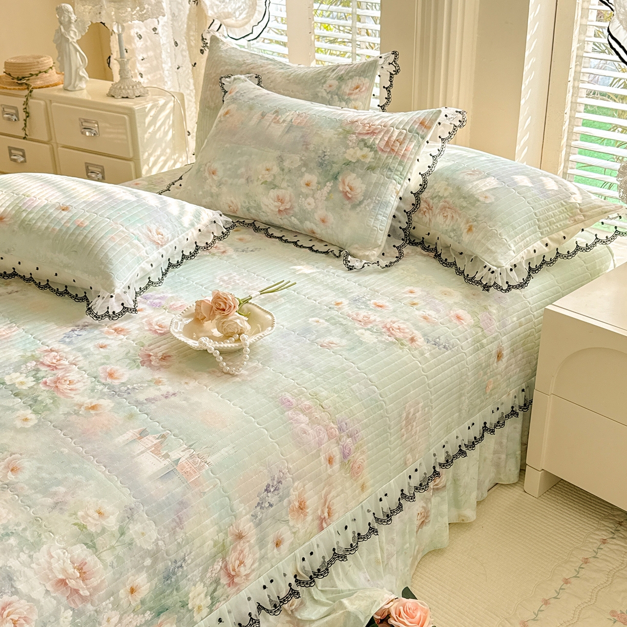 绒世界 2026新款凉感丝夹棉床盖款三件套 向阳花开