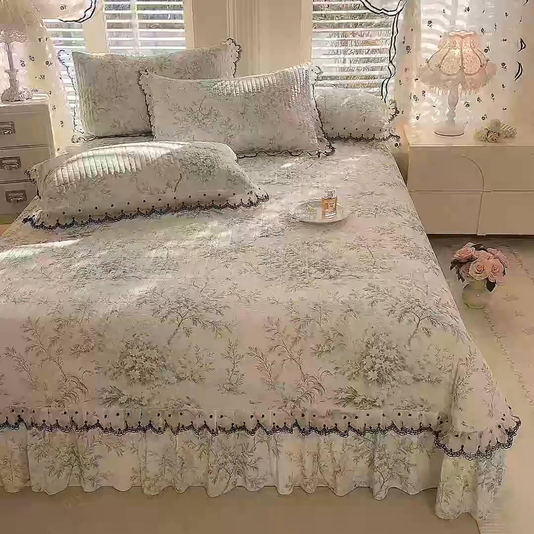 91家纺网 家纺一手货源 找家纺 （总）绒世界 2026新款凉感丝夹棉床盖款三件套