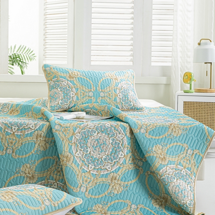 91家纺网 家纺一手货源 找家纺 （总）美丽折家纺 2026新款凉感丝乳胶凉席款 乳胶凉席三件套