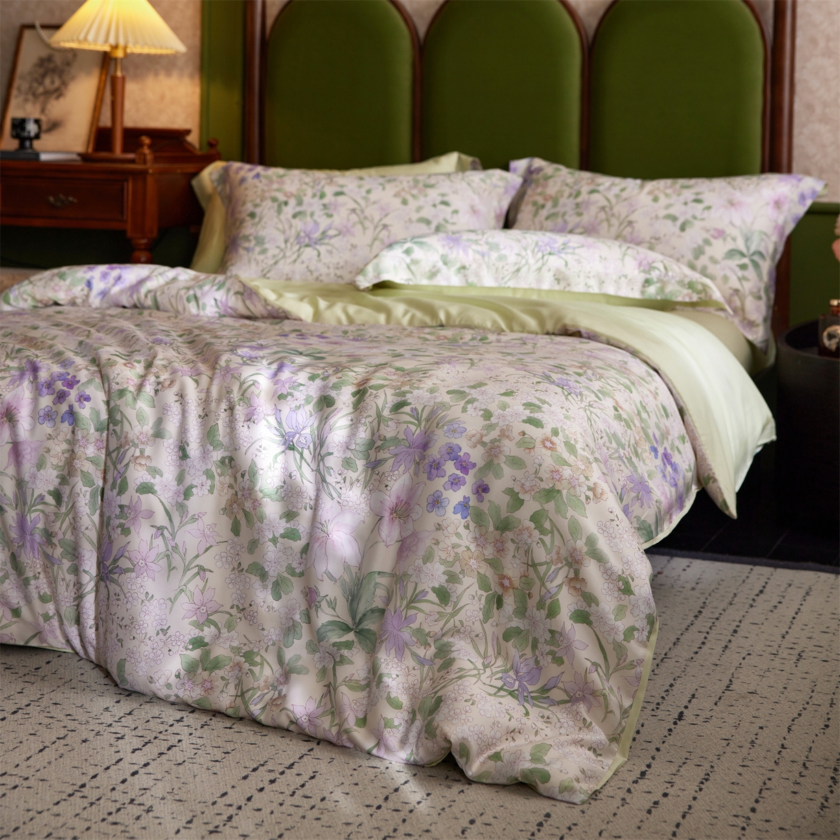 91家纺网 家纺一手货源 找家纺 （总）初拾 2026新款春夏小清新莱赛尔数码印花四件套 会员减10 控价：日常券后不低于298 元 