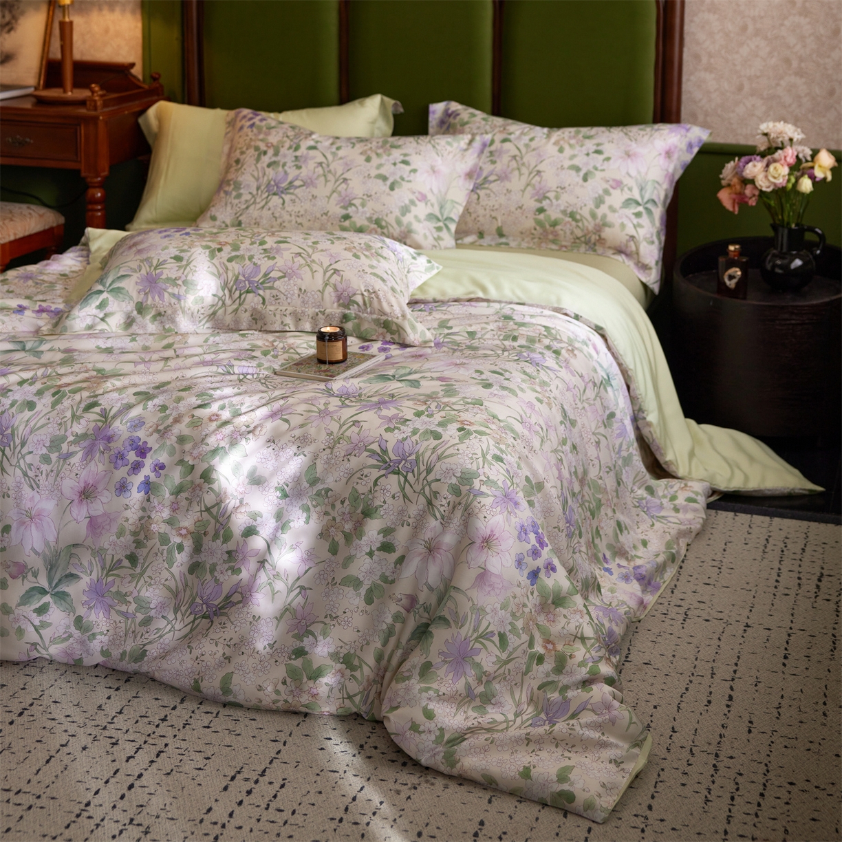 91家纺网 家纺一手货源 找家纺 （总）初拾 2026新款春夏小清新莱赛尔数码印花四件套 会员减10 控价：日常券后不低于298 元 