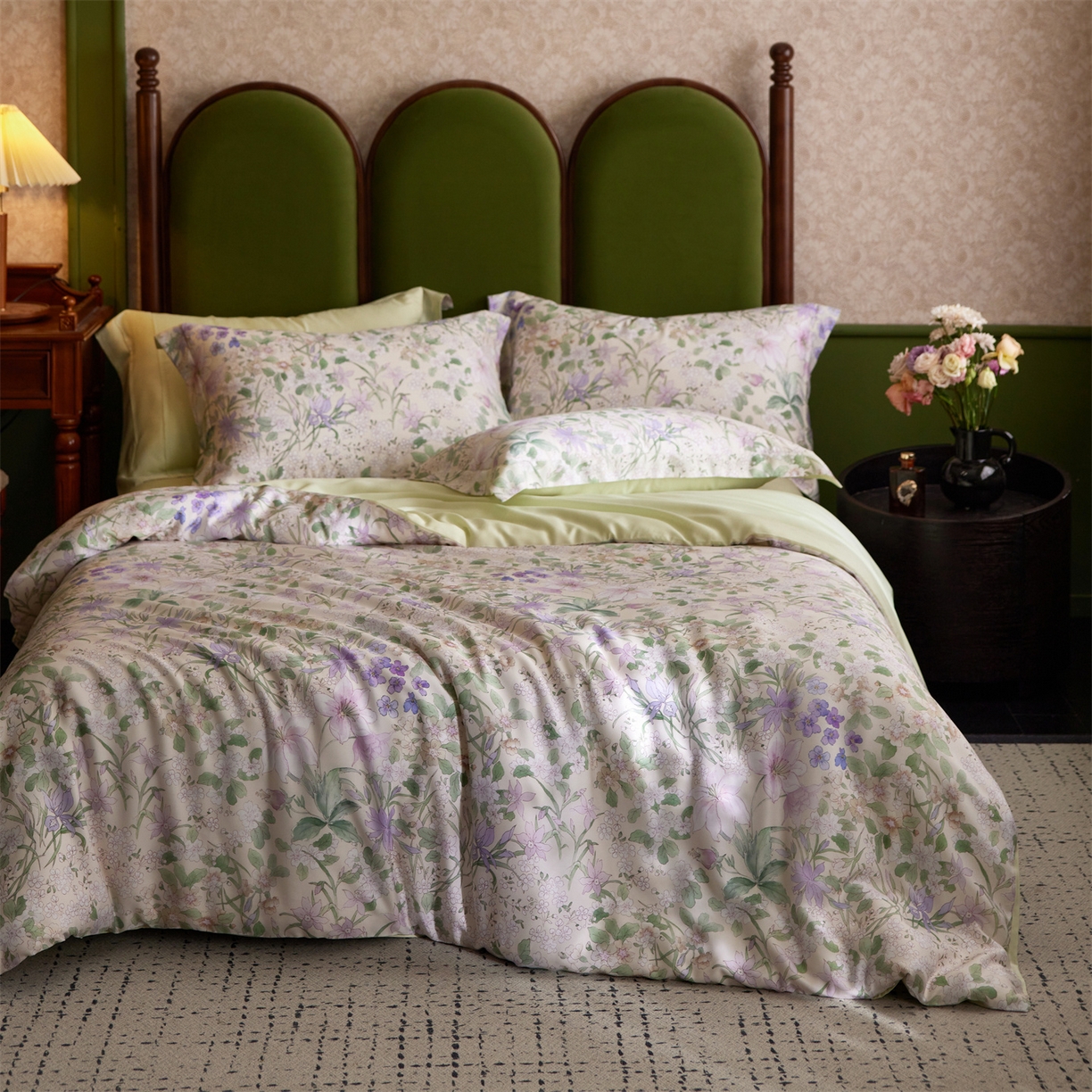 91家纺网 家纺一手货源 找家纺 （总）初拾 2026新款春夏小清新莱赛尔数码印花四件套 会员减10 控价：日常券后不低于298 元 