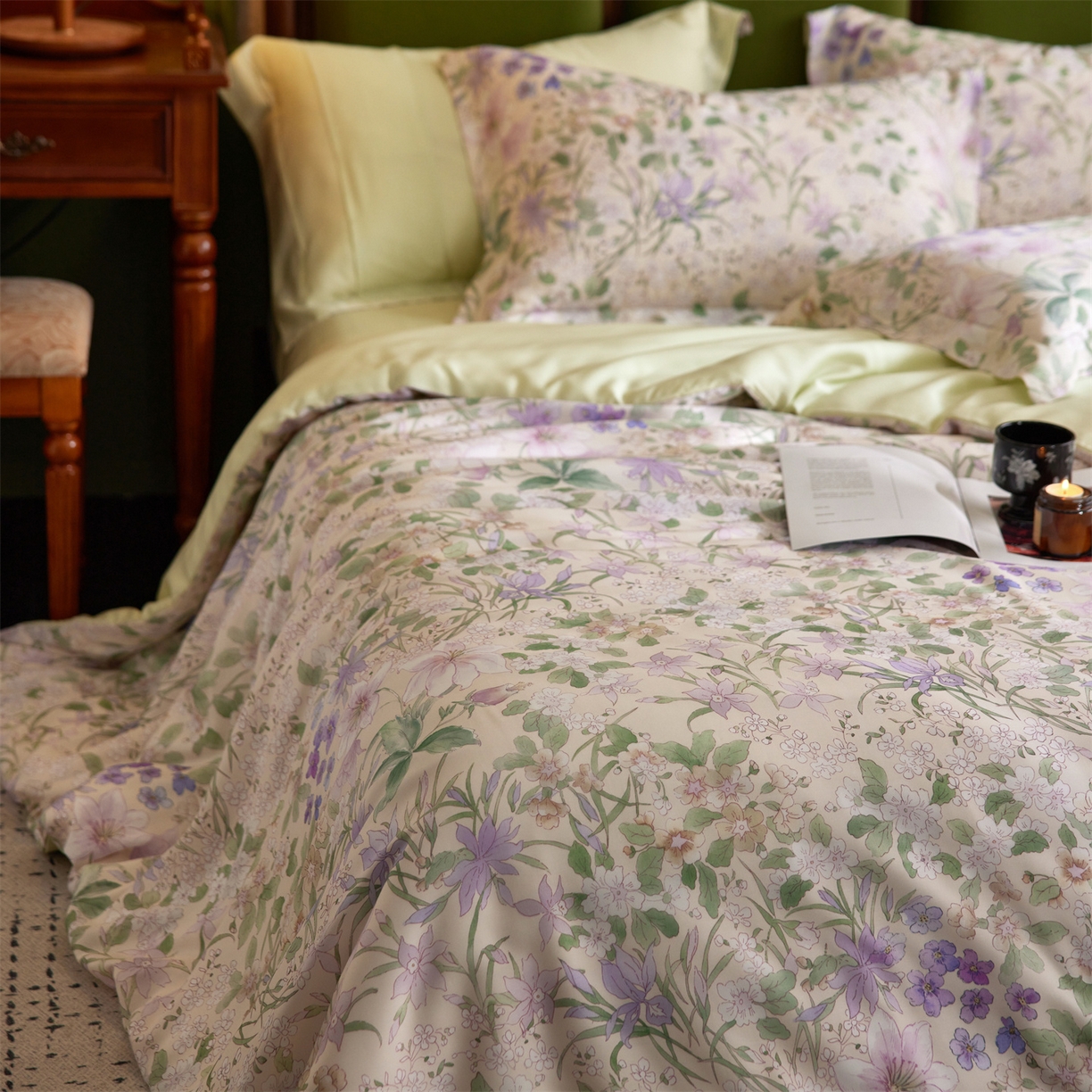 91家纺网 家纺一手货源 找家纺 （总）初拾 2026新款春夏小清新莱赛尔数码印花四件套 会员减10 控价：日常券后不低于298 元 