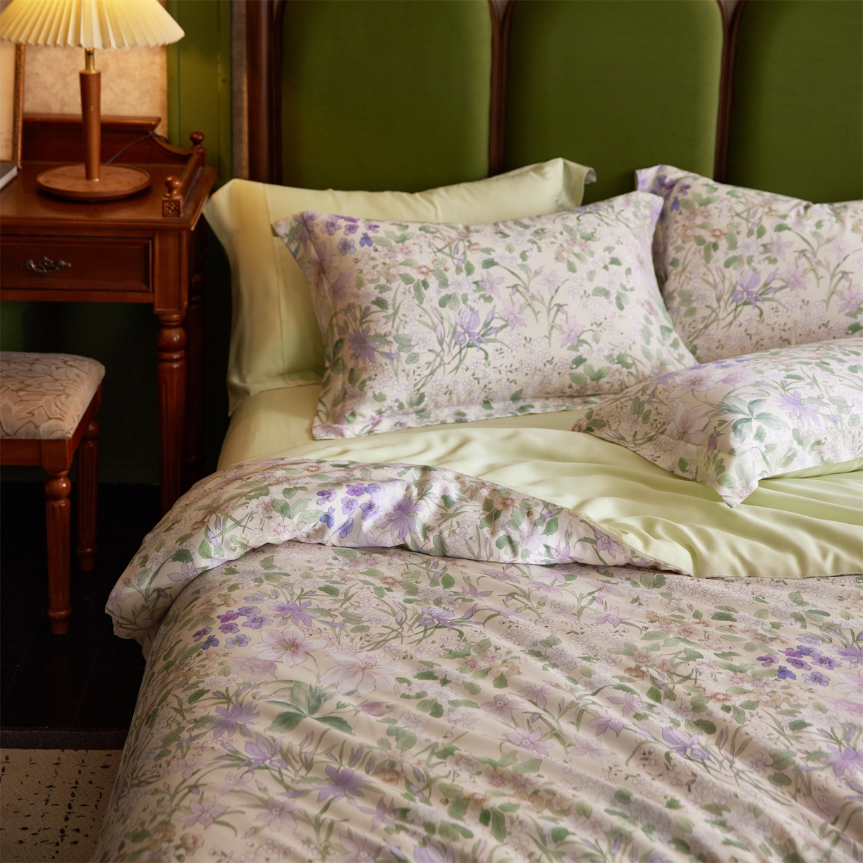 91家纺网 家纺一手货源 找家纺 （总）初拾 2026新款春夏小清新莱赛尔数码印花四件套 会员减10 控价：日常券后不低于298 元 