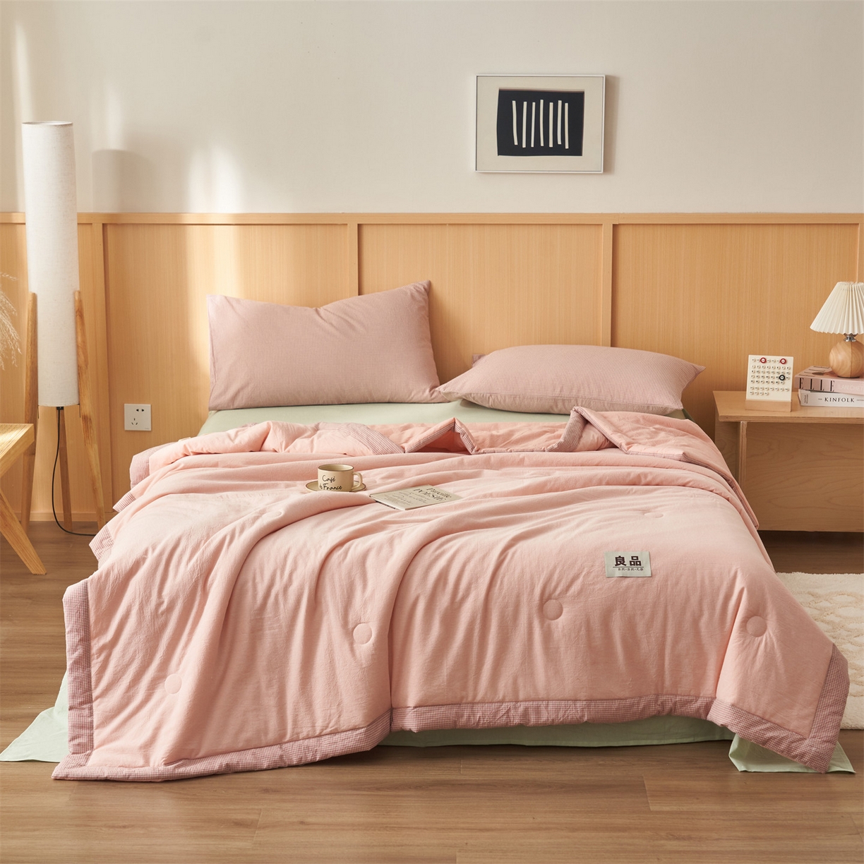 91家纺网 家纺一手货源 找家纺 （总）恬思语家纺 2026春夏新款里外全棉纯棉纯色棉花夏被-百丽系列