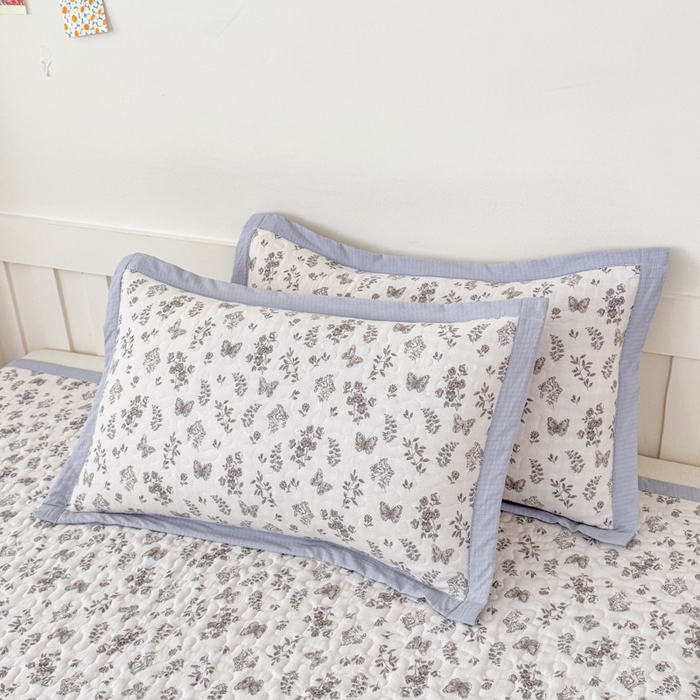 91家纺网 家纺一手货源 找家纺 999家纺 2026新款四季跑量款A类云感双层纱床盖床单三件套夹棉榻榻米炕盖(提供买家秀） 浅画【简约款】