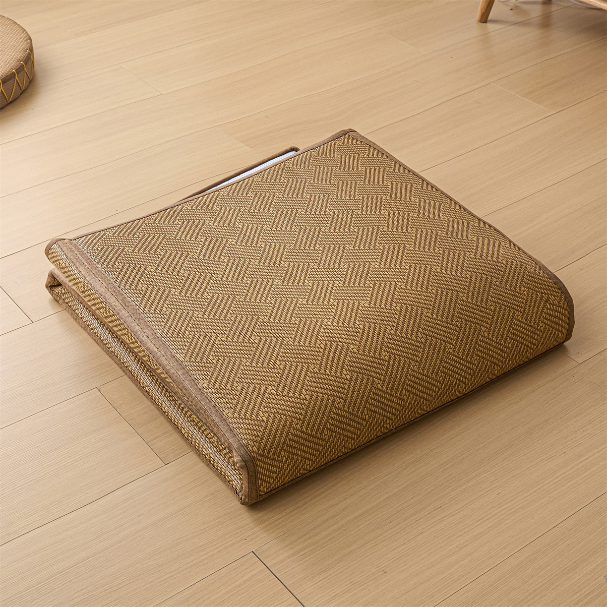 91家纺网 家纺一手货源 找家纺 新太阳蚊帐 2026新款夏季拼接地垫 棕韵雅舍