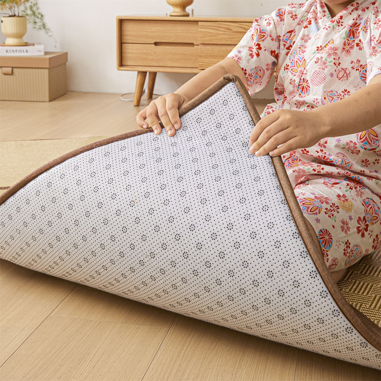 91家纺网 家纺一手货源 找家纺 新太阳蚊帐 2026新款夏季拼接地垫 绿韵悠居