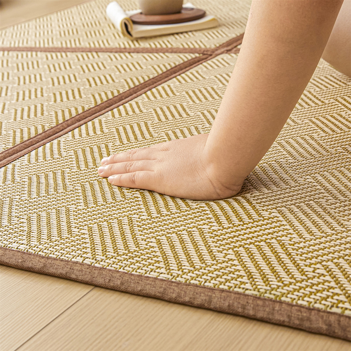 91家纺网 家纺一手货源 找家纺 新太阳蚊帐 2026新款夏季拼接地垫 绿韵悠居