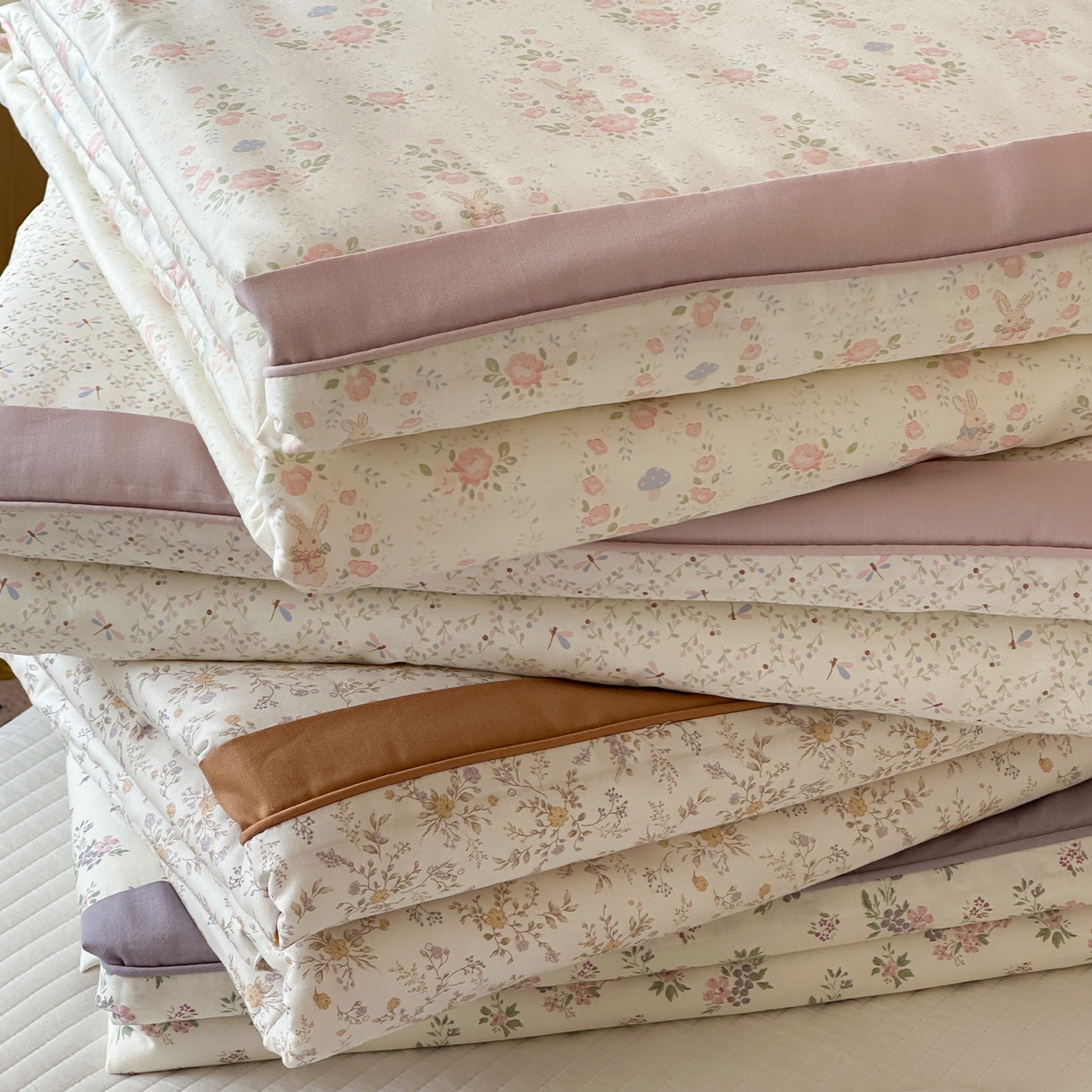 91家纺网 家纺一手货源 找家纺 （总）一加一 2026新款活性印花透气工艺大豆夏被夏凉被空调被四件套-棉花叙