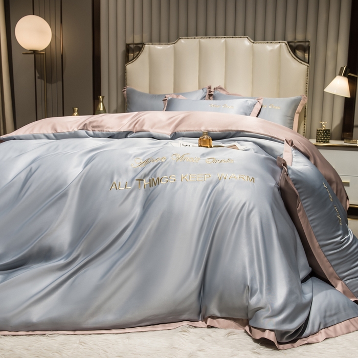 91家纺网 家纺一手货源 找家纺 （总）丝印良品 2026新款水洗真丝盛夏系列四件套单被套四件套