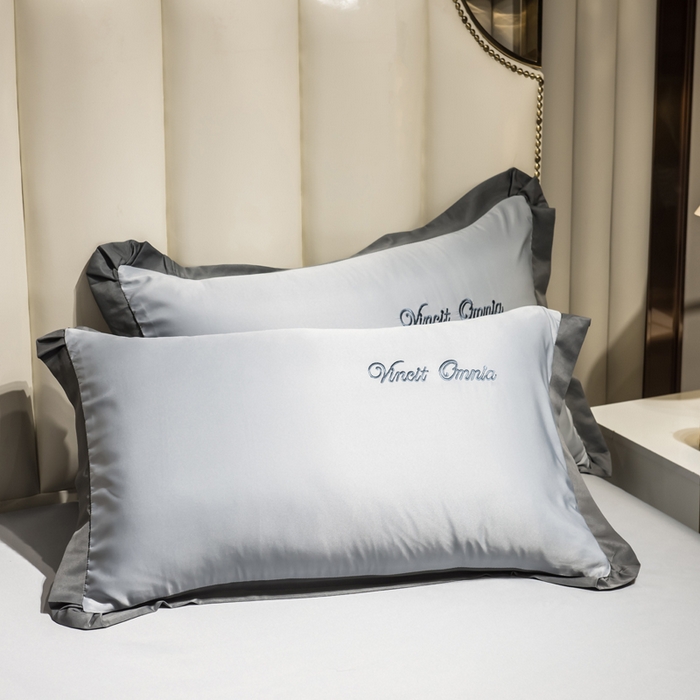 91家纺网 家纺一手货源 找家纺 丝印良品 2026新款水洗真丝盛夏系列四件套单被套四件套 高级灰