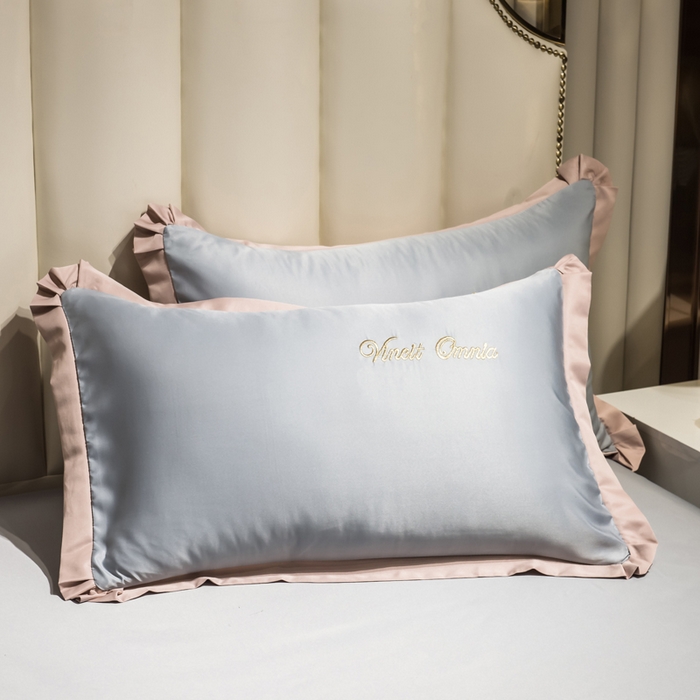 91家纺网 家纺一手货源 找家纺 丝印良品 2026新款水洗真丝盛夏系列四件套单被套四件套 北卡蓝