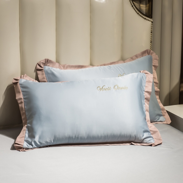 91家纺网 家纺一手货源 找家纺 丝印良品 2026新款水洗真丝盛夏系列四件套单被套四件套 月光蓝