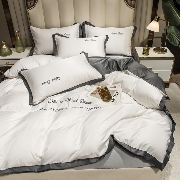 91家纺网 家纺一手货源 找家纺 丝印良品 2026新款水洗真丝盛夏系列四件套单被套四件套 珍珠白