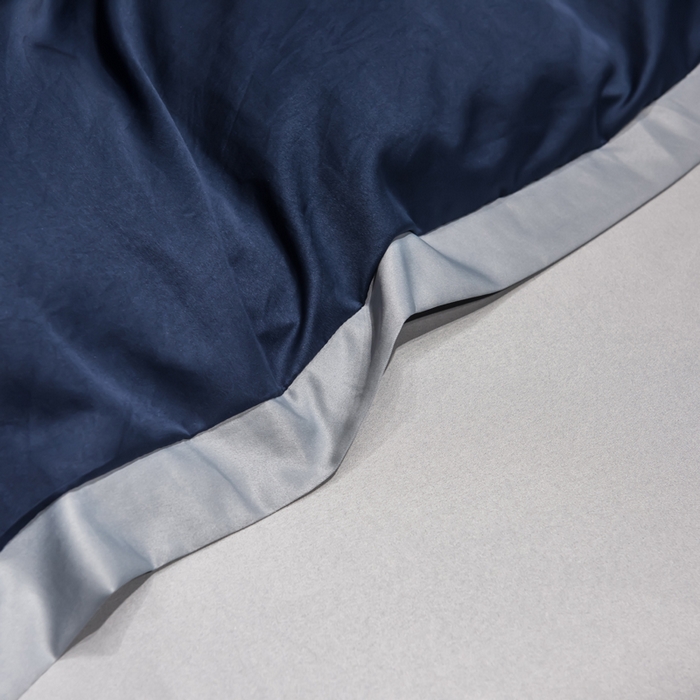 91家纺网 家纺一手货源 找家纺 丝印良品 2026新款水洗真丝盛夏系列四件套单被套四件套 宾利蓝