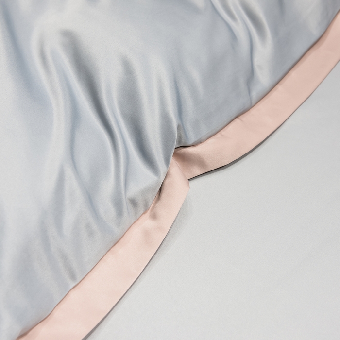 91家纺网 家纺一手货源 找家纺 丝印良品 2026新款水洗真丝盛夏系列四件套单被套四件套 北卡蓝