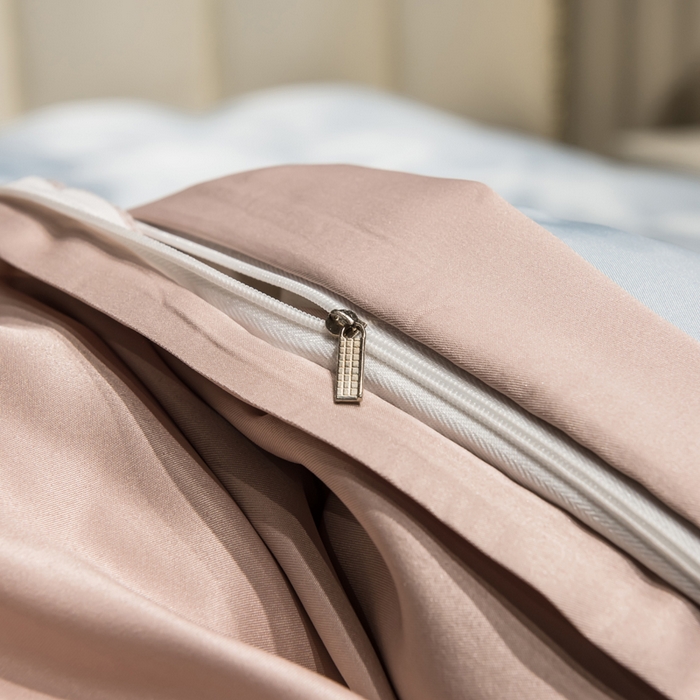 91家纺网 家纺一手货源 找家纺 丝印良品 2026新款水洗真丝盛夏系列四件套单被套四件套 月光蓝