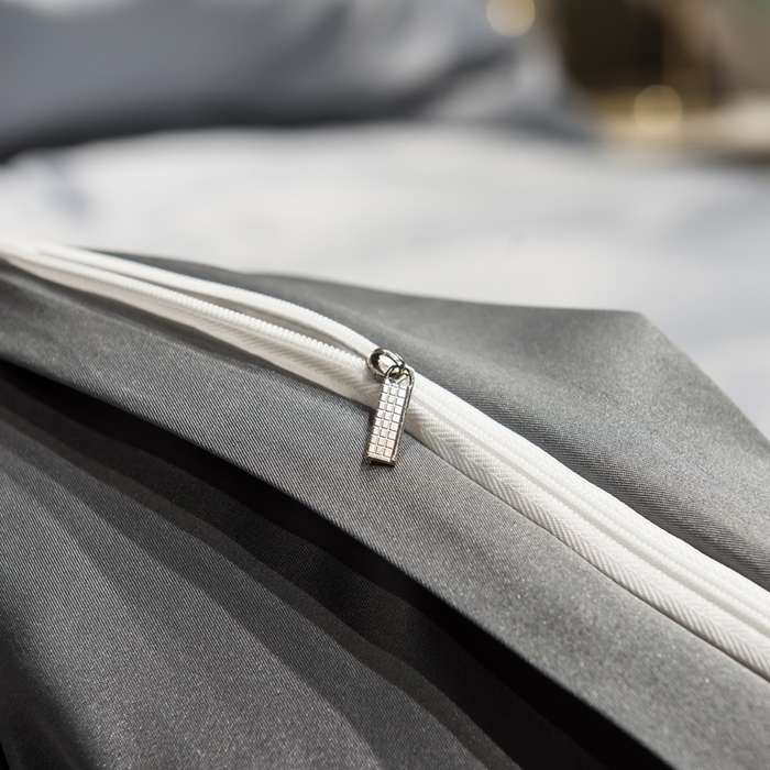 91家纺网 家纺一手货源 找家纺 丝印良品 2026新款水洗真丝盛夏系列四件套单被套四件套 高级灰