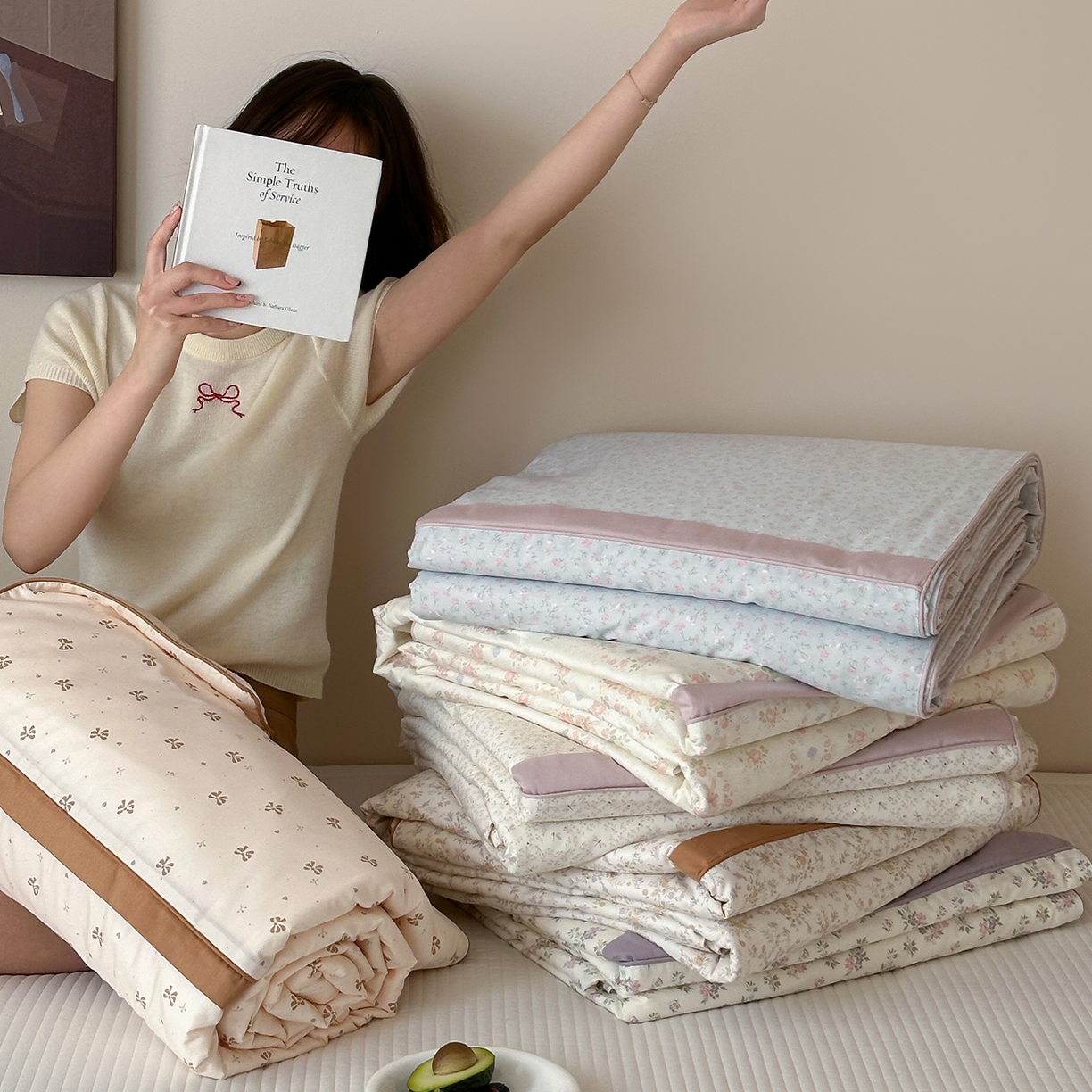 91家纺网 家纺一手货源 找家纺 （总）一加一 2026新款活性印花透气工艺大豆夏被夏凉被空调被四件套-棉花叙