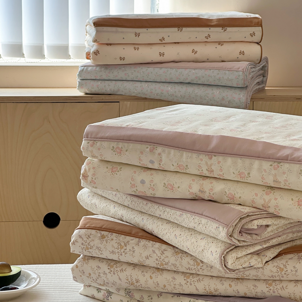 91家纺网 家纺一手货源 找家纺 （总）一加一 2026新款活性印花透气工艺大豆夏被夏凉被空调被四件套-棉花叙