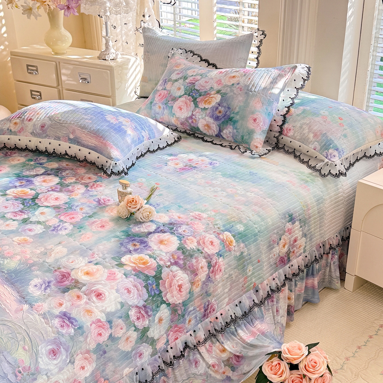 91家纺网 家纺一手货源 找家纺 （总）丝印良品 2026新款凉感丝夹棉床盖款三件套