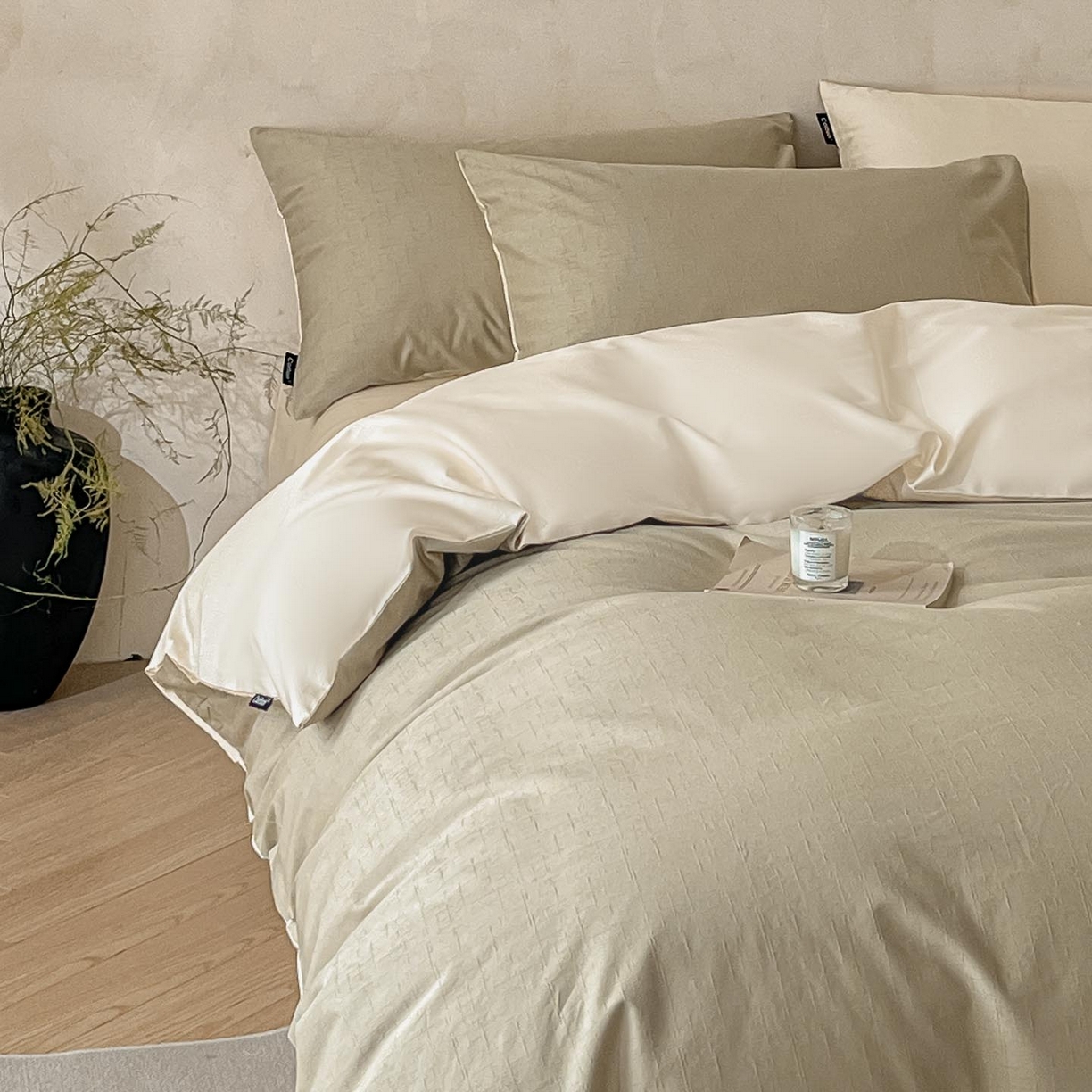 91家纺网 家纺一手货源 找家纺 2026春夏新款全棉提花浮雕四件套 凌维-绿